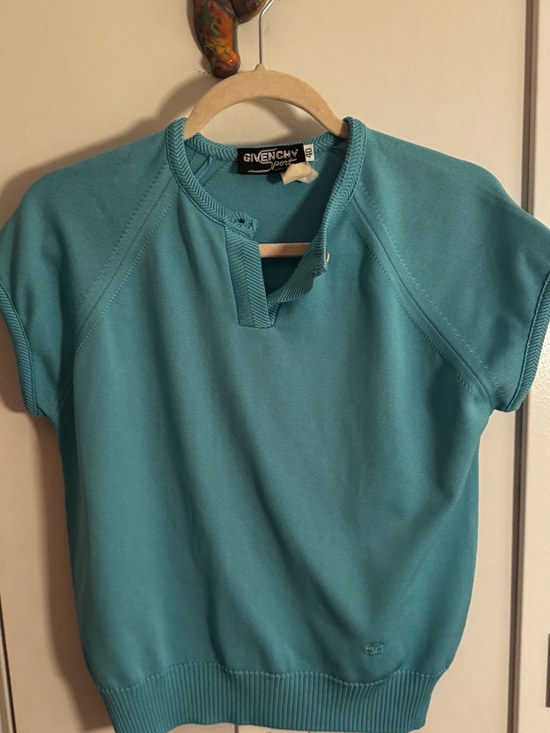 Givenchy Tops - Vintage Givenchy Sport 70s Aqua Knit Top Size M EUC